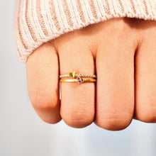 Load image into Gallery viewer, 18K Gold-Plated 925 Sterling Silver Double-Layered Ring