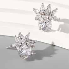 Load image into Gallery viewer, Zircon 925 Sterling Silver Flower Stud Earrings