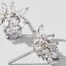 Load image into Gallery viewer, Zircon 925 Sterling Silver Flower Stud Earrings