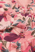 Load image into Gallery viewer, Floral Frill Trim Flounce Sleeve Plunge Maxi Dress
