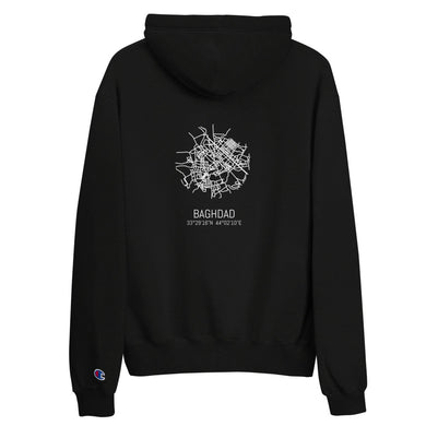 Show off your heritage and culture with this Baghdad Iraq Champion hoodie now available in UK and US! The colorful print on 100% cotton shell, two-ply hood with a colored lining, and the instantly recognizable Champion logo on left sleeve all come together in this soft and durable hoodie that's made to last. 