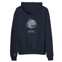 Load image into Gallery viewer, Show off your heritage and culture with this Baghdad Iraq Champion hoodie now available in UK and US! The colorful print on 100% cotton shell, two-ply hood with a colored lining, and the instantly recognizable Champion logo on left sleeve all come together in this soft and durable hoodie that&#39;s made to last. 
