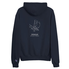 Load image into Gallery viewer, Show off your heritage and culture with this Srinagar Kashmir Champion hoodie now available in UK and US! The colorful print on 100% cotton shell, two-ply hood with a colored lining, and the instantly recognizable Champion logo on left sleeve all come together in this soft and durable hoodie that&#39;s made to last. 
